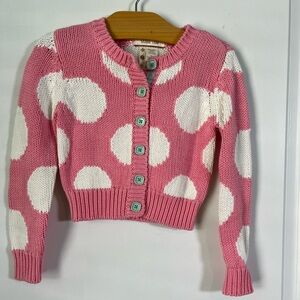 🍒 Matilda Jane Pink + White Sweater Cardigan size 2